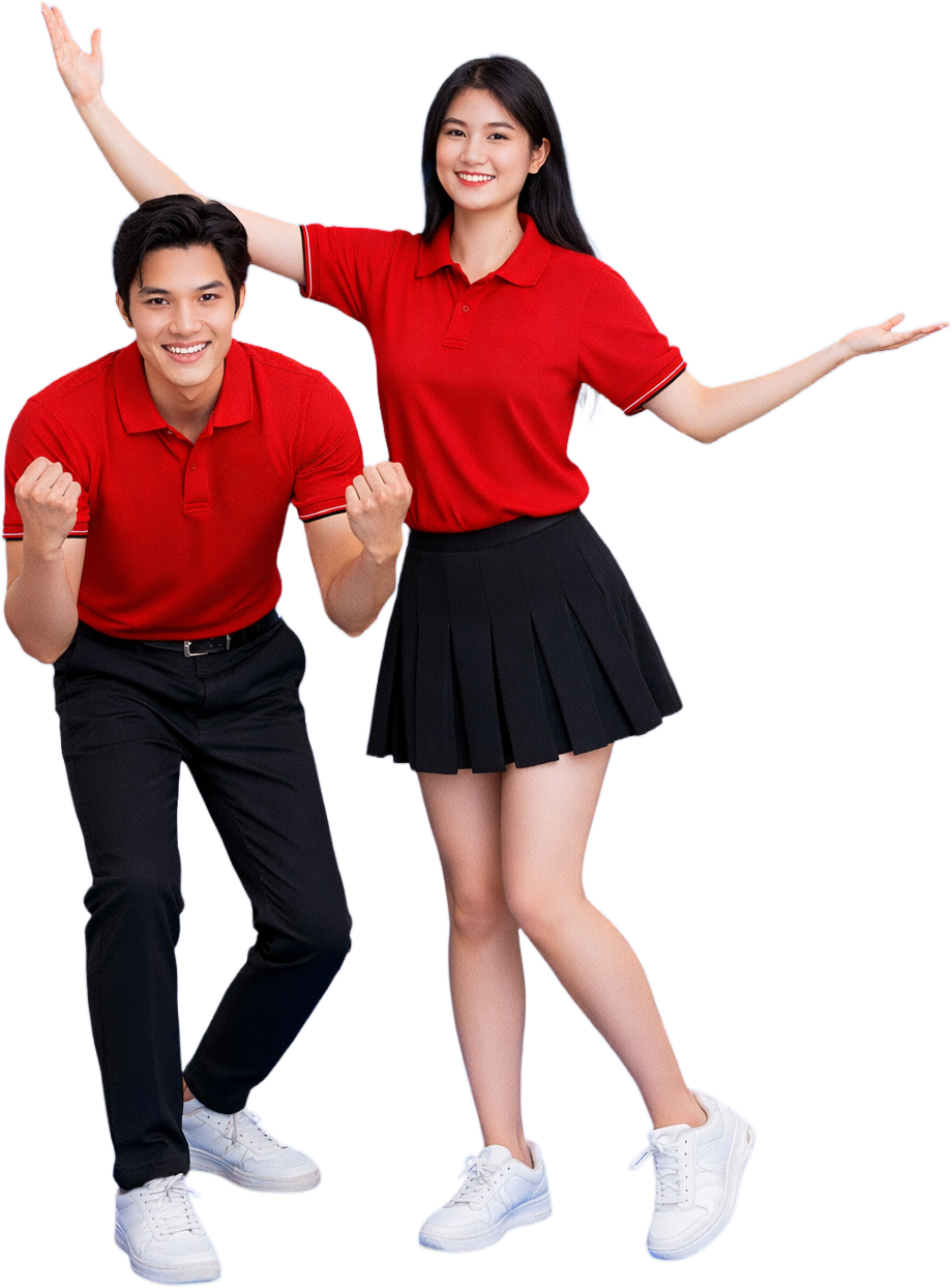 Chàng trai, cô gái, vui vẻ