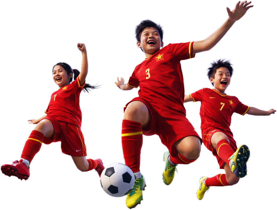 Cậu bé, cô bé, đá bóng 1