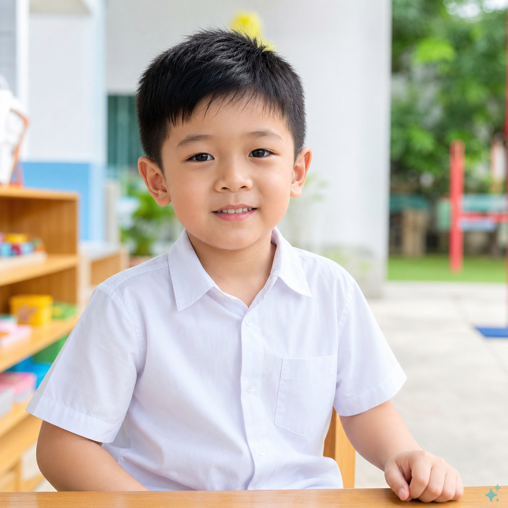 bé trai lớp lá . Với đặc điểm phong cách thực tế . Nếu người dùng không yêu cầu Quốc gia:...