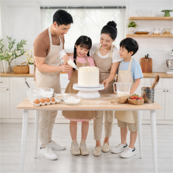 Gia đình, làm bánh kem 5