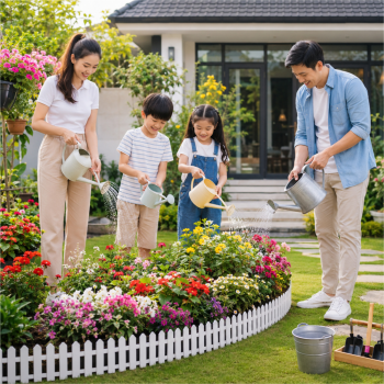 Gia đình, chăm sóc vườn hoa 5