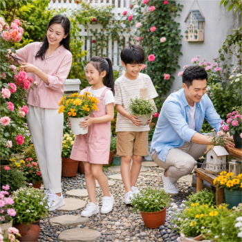 Gia đình, chăm sóc vườn hoa 6