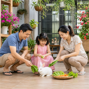 Gia đình, cho thú cưng ăn 4