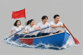 Nhóm người, chèo thuyền