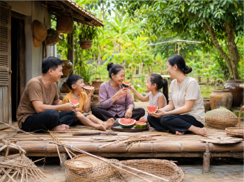 Gia đình, ăn dưa hấu 3