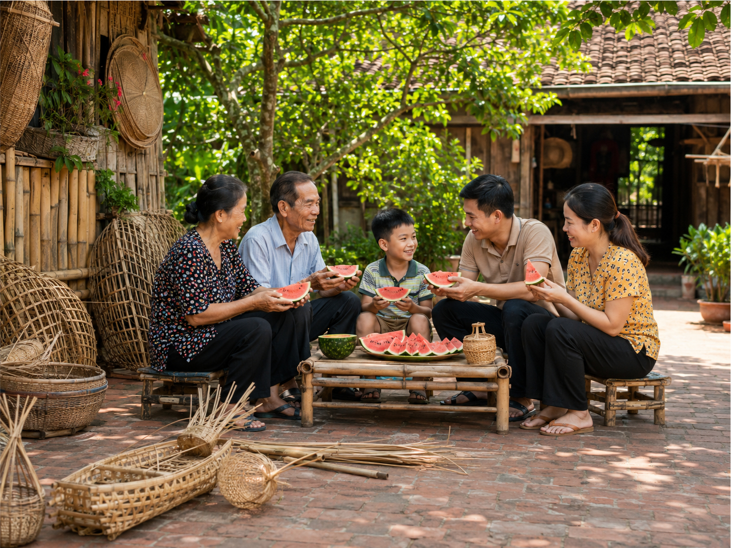 Gia đình, ăn dưa hấu 6
