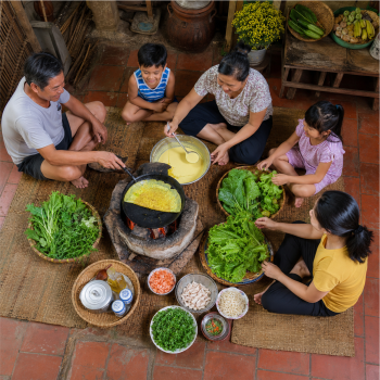 Gia đình, làm bánh xèo 2