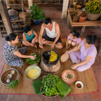 Gia đình, làm bánh xèo 6