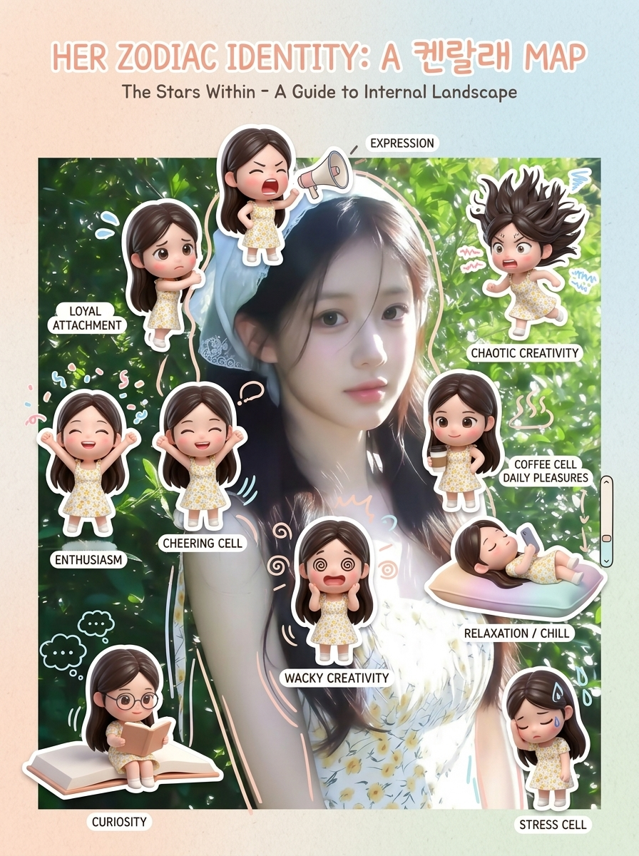Create a poster inspired by Yumi’s Cells with the same soft, aesthetic,...