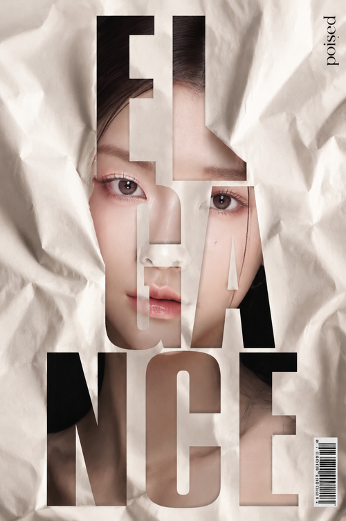 Vertical editorial poster portrait of [Character] with [Hair], face tightly...