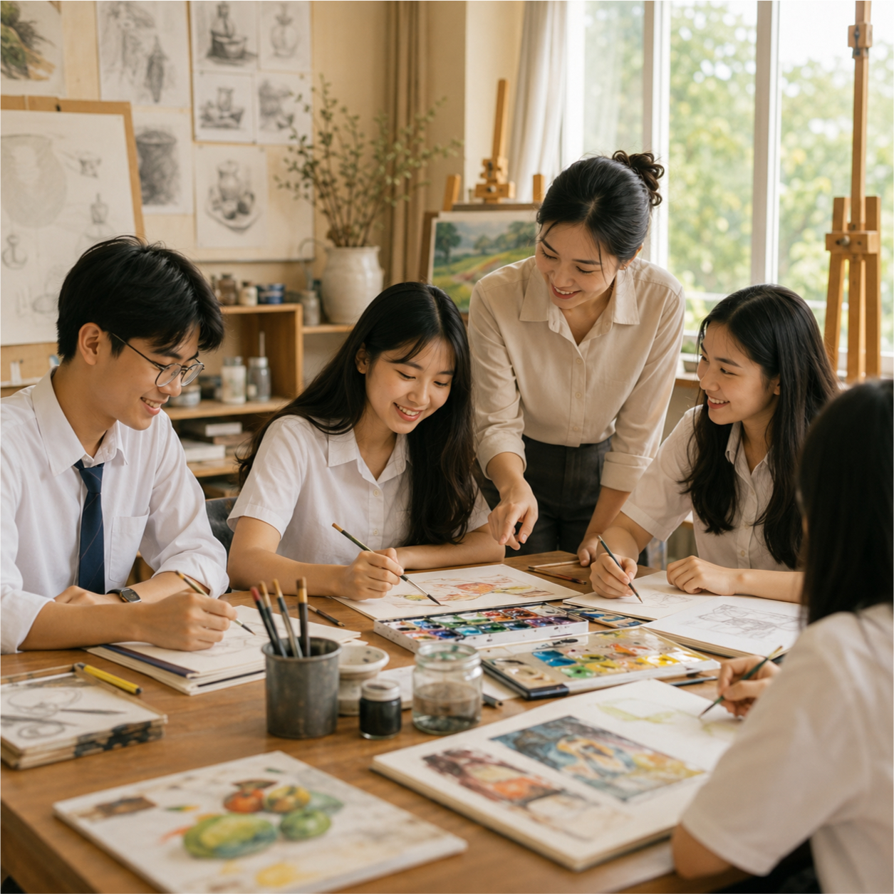 Học sinh, lớp học, vui vẻ 13