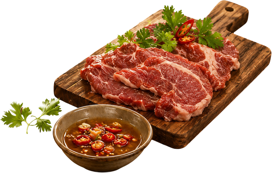 Thịt, nước chấm