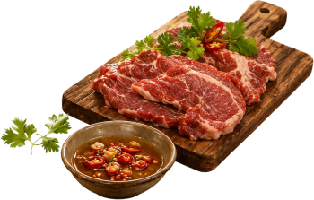 Thịt, nước chấm