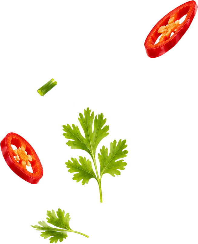 Rau mùi, ớt