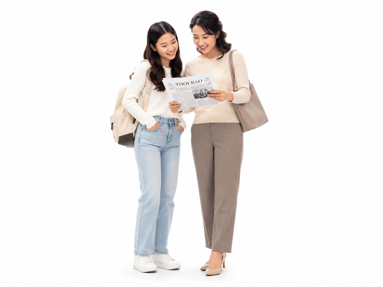 Cô gái, đọc báo 22