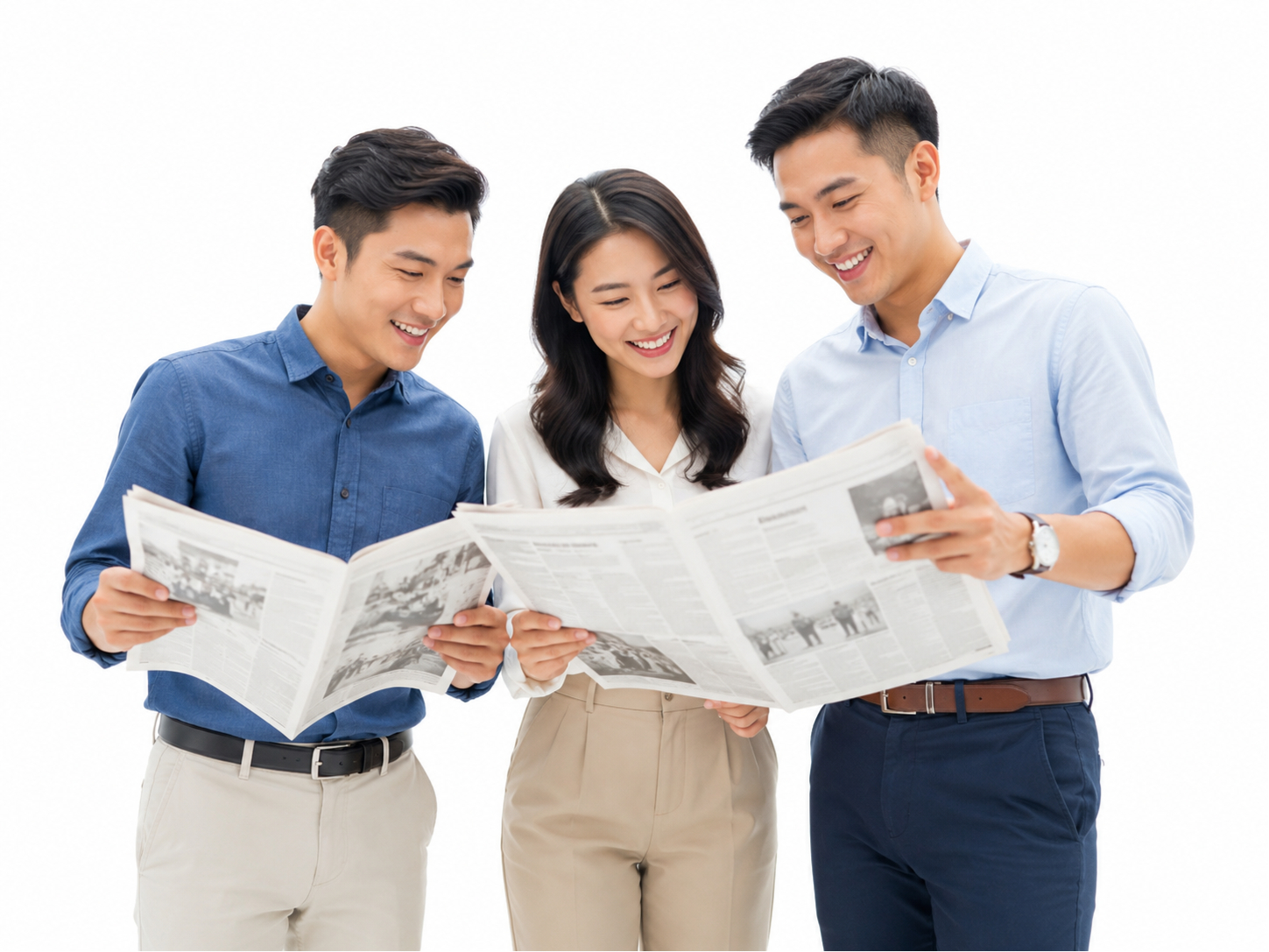 Chàng trai, cô gái, đọc báo 16