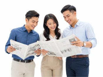 Chàng trai, cô gái, đọc báo 16