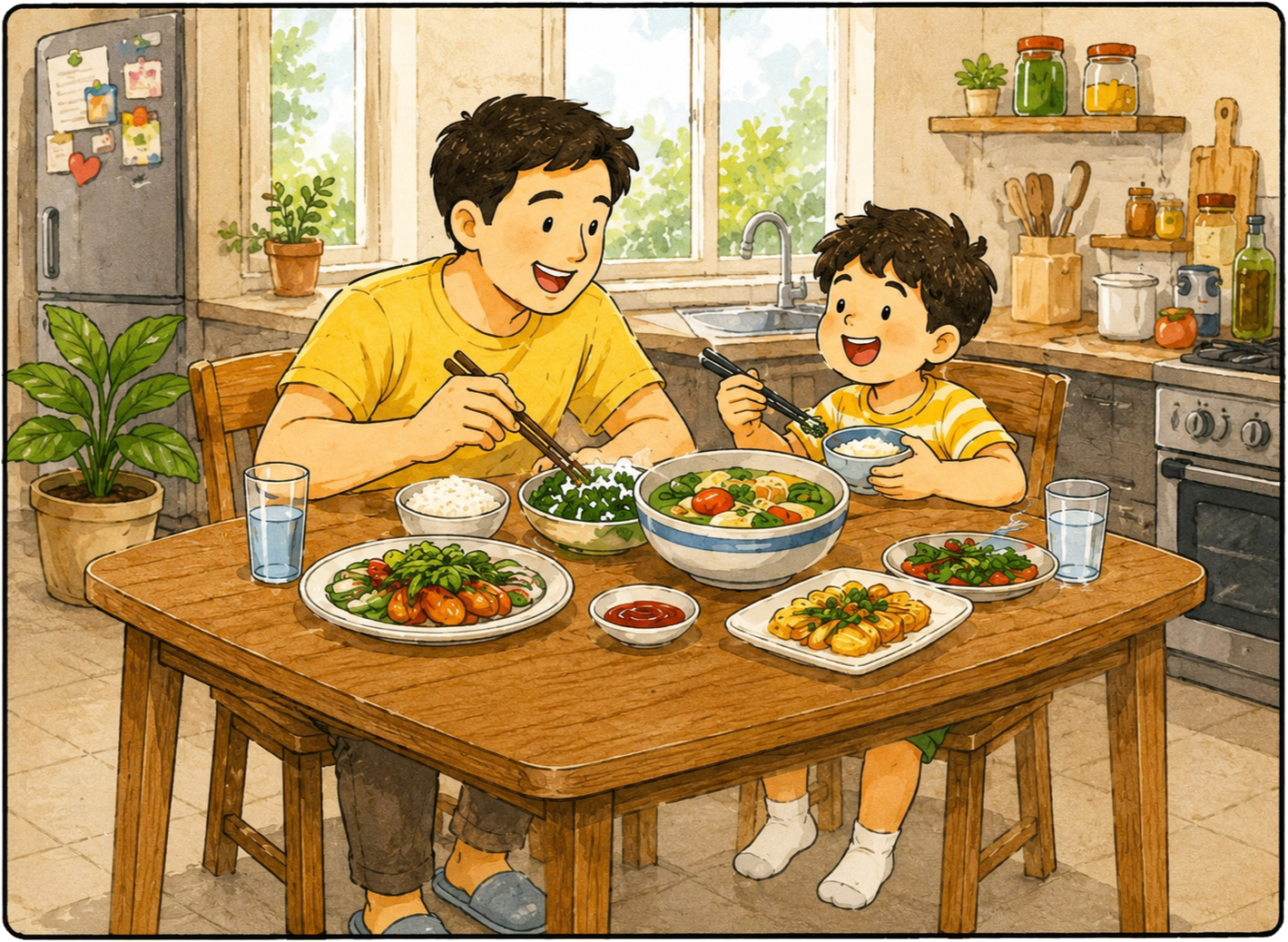 Bố và con, vui vẻ 35