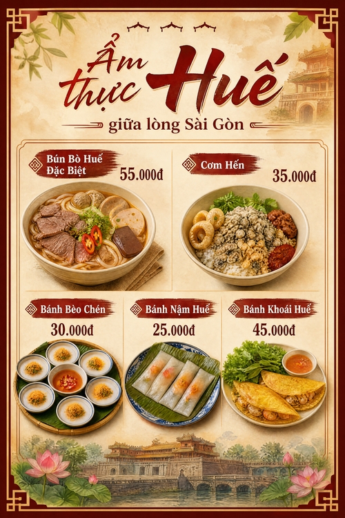 hình minh họa từng món