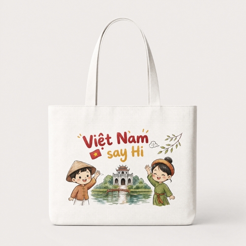 nét vẽ dễ thương, thêm tiêu đề " Việt Nam say Hi"