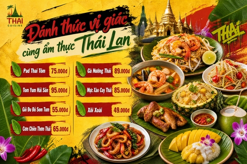thêm hình lá chuối, chùa vàng, hoa lan, dừa, ớt đỏ