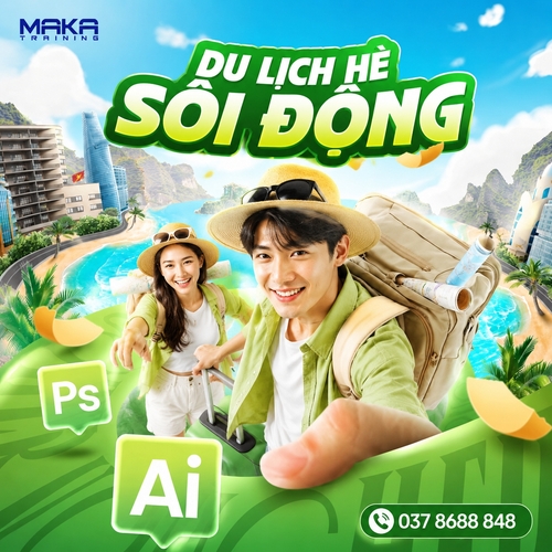 Style tương tự, đổi title: Du lịch hè sôi động, thay đổi cặp đôi việt nam, mặc đồ trẻ trung, tone màu xanh lá