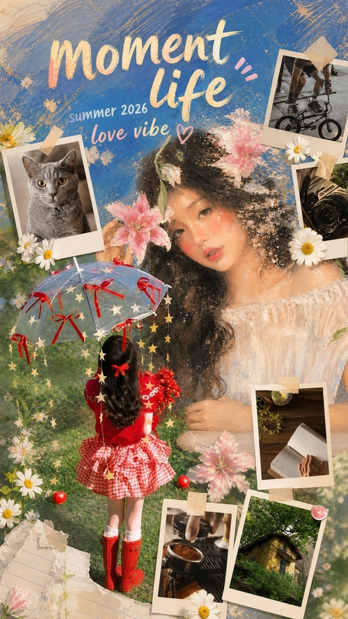 Từ hình https://media.penci.vn/bfc/image/transform/width=800,height=800/libs/images/2026/07/penci_bich_tram_chatgpt_image_16_54_58_10_thg_7_2026.png vàhttps://media.penci.vn/bfc/image/transform/width=800,height=800/libs/images/2026/07/penci_bich_tram_7c8c6928c7ec1055efedefb0b4180a6f.jpg tạo thiết kế giống https://media.penci.vn/bfc/image/transform/width=800,height=800/libs/imgupload/2026/07/upload_367_FaMU6e2R3f86.png, kết hợp cho ra thiết kế với nội dung: summer 2026, love vibe