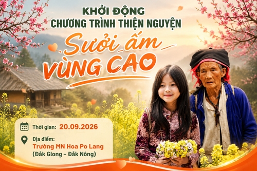 Từ hình https://media.penci.vn/bfc/image/transform/width=800,height=800/libs/images/2025/03/penci_pixabay_xuanduongvan87_13.jpg kết hợp với https://media.penci.vn/bfc/image/transform/width=800,height=800/libs/images/2024/11/penci_pixabay_con_gai_tre_em_mien_nui_viet_nam_ha_giang_thanhvu68.jpg, https://media.penci.vn/bfc/image/transform/width=800,height=800/libs/images/2025/10/penci_pixabay_woman_elder_senior.jpg cho ra thiết kế với nội dung: Thời gian: 20.09.2026Địa điểm: Trường MN Hoa Po Lang (Đắk Glong – Đắk Nông)