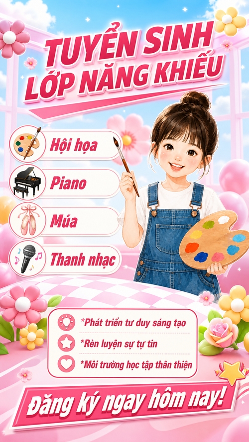 Từ hình kết hợp cho ra thiết kế với nội dung: https://media.penci.vn/bfc/image/transform/width=800,height=800/graphics/2026/07/penci-02d05cfdc44a962ce0082f53ecd0f5ef-2026165959.png, https://media.penci.vn/bfc/image/transform/width=800,height=800/libs/images/2026/07/penci_bich_tram_w40.jpg Phát triển tư duy sáng tạoRèn luyện sự tự tinMôi trường học tập thân thiện
Đăng ký ngay hôm nay!, font chữ cứng nghiêng màu hồng đậm