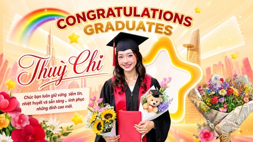 Từ hình kết hợp với https://media.penci.vn/bfc/image/transform/width=800,height=800/libs/images/2026/04/penci_pexels_6946.jpg, https://media.penci.vn/bfc/image/transform/width=800,height=800/libs/images/2025/06/penci_bich_tram_freepik_a_young_woman_is_celebrating_her_graduation_she_is_31597.jpeg, https://media.penci.vn/bfc/image/transform/width=800,height=800/libs/images/2026/07/penci_bich_tram_w31.jpg, https://media.penci.vn/bfc/image/transform/width=800,height=800/graphics/2026/04/penci-68ce7c3b0a291ee020abb8c7e93e23b5-2026163227.png, https://media.penci.vn/bfc/image/transform/width=800,height=800/libs/images/2026/04/penci_van_kha_nguyen_2343434343434343434fr_7.png cho ra thiết kế với nội dung: Hình 3 làm background, các hình còn lại tách nền ghép lộn xộn, hình 2 ở giữa, chữ cong, chữ Thuỳ Chi font viết tay bay bổng