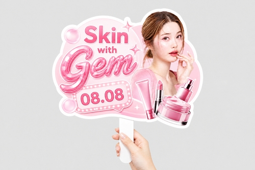 chữ Gem nổi bật lên, tone cma hồng