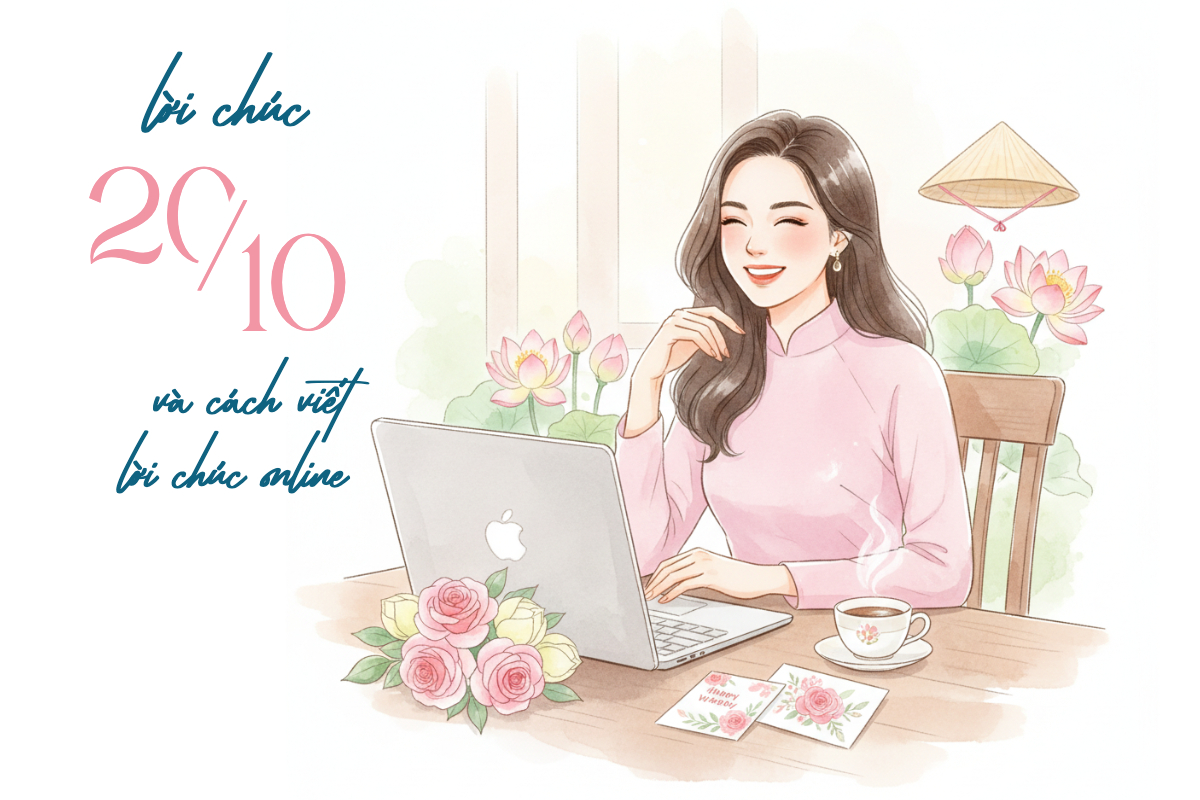 Tổng hợp lời chúc 20/10 ý nghĩa nhất và cách viết chữ lên thiệp online gửi ngày Phụ nữ Việt Nam